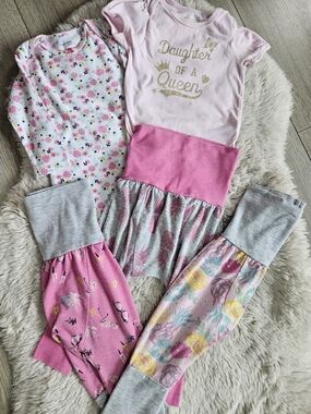 Baby Girl Clothes Bundle Lot 5pc Floral Pink 6-9 and 6-12